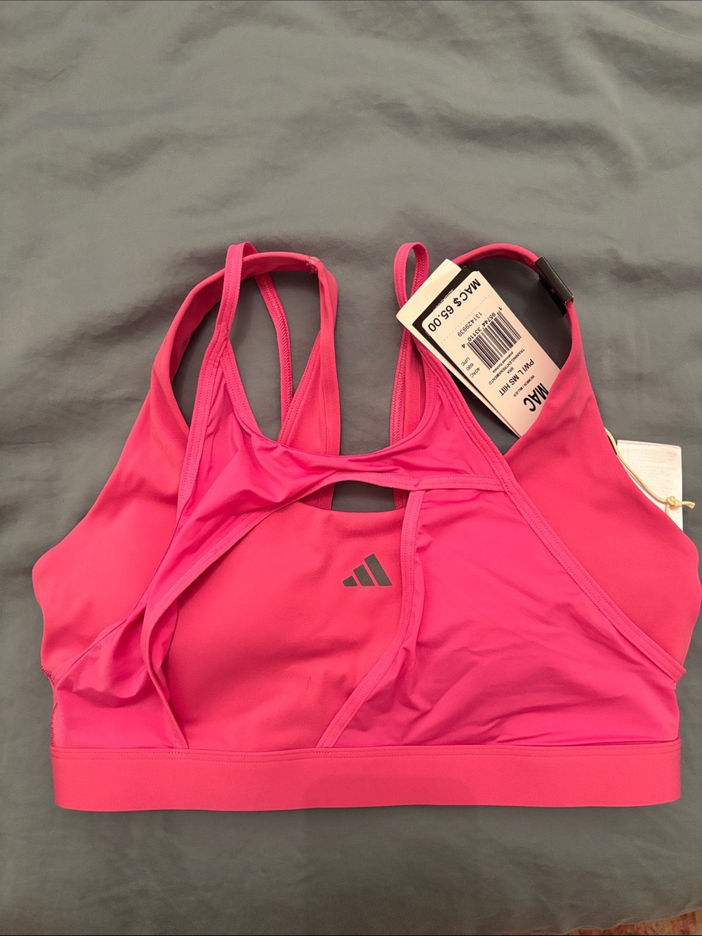 adidas Hot Pink Strappy Back Sports Bra